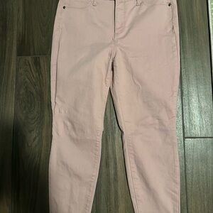 Light Pink Slim Straight Pants